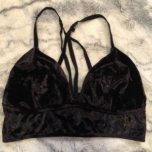 Black velvet bralette